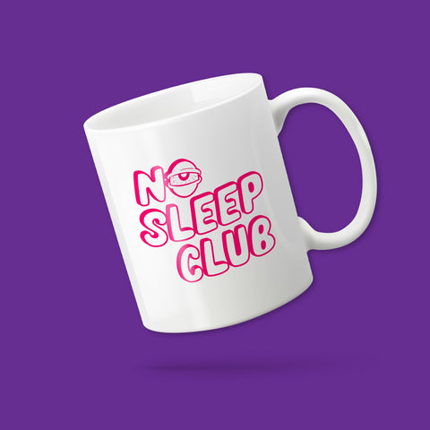 No Sleep Club mug only available in blue