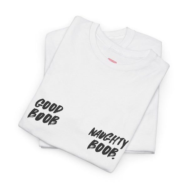 Good Boob / Naughty Boob grafitti mastectomy tee