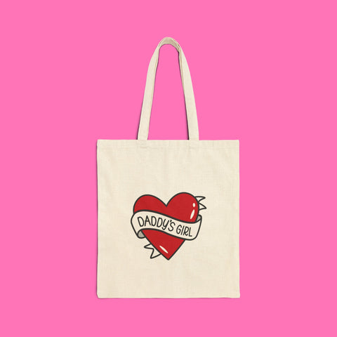 Daddy’s Girl” Cotton Canvas Tote Bag