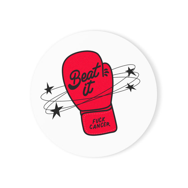 Beat it Cork Back Coaster