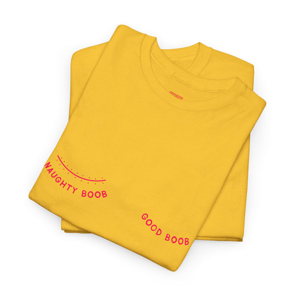 Naughty Boob R - Good Boob L cotton tee