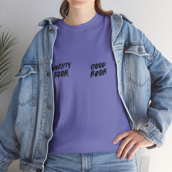 Good Boob / Naughty Boob grafitti mastectomy tee