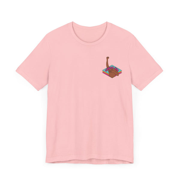 Check ‘em breast cancer awareness Unisex Jersey Short Sleeve Tee