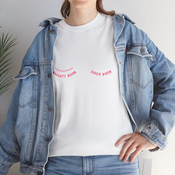 Naughty Boob R - Good Boob L cotton tee