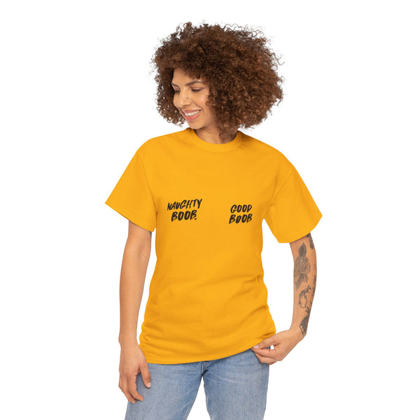 Good Boob / Naughty Boob grafitti mastectomy tee