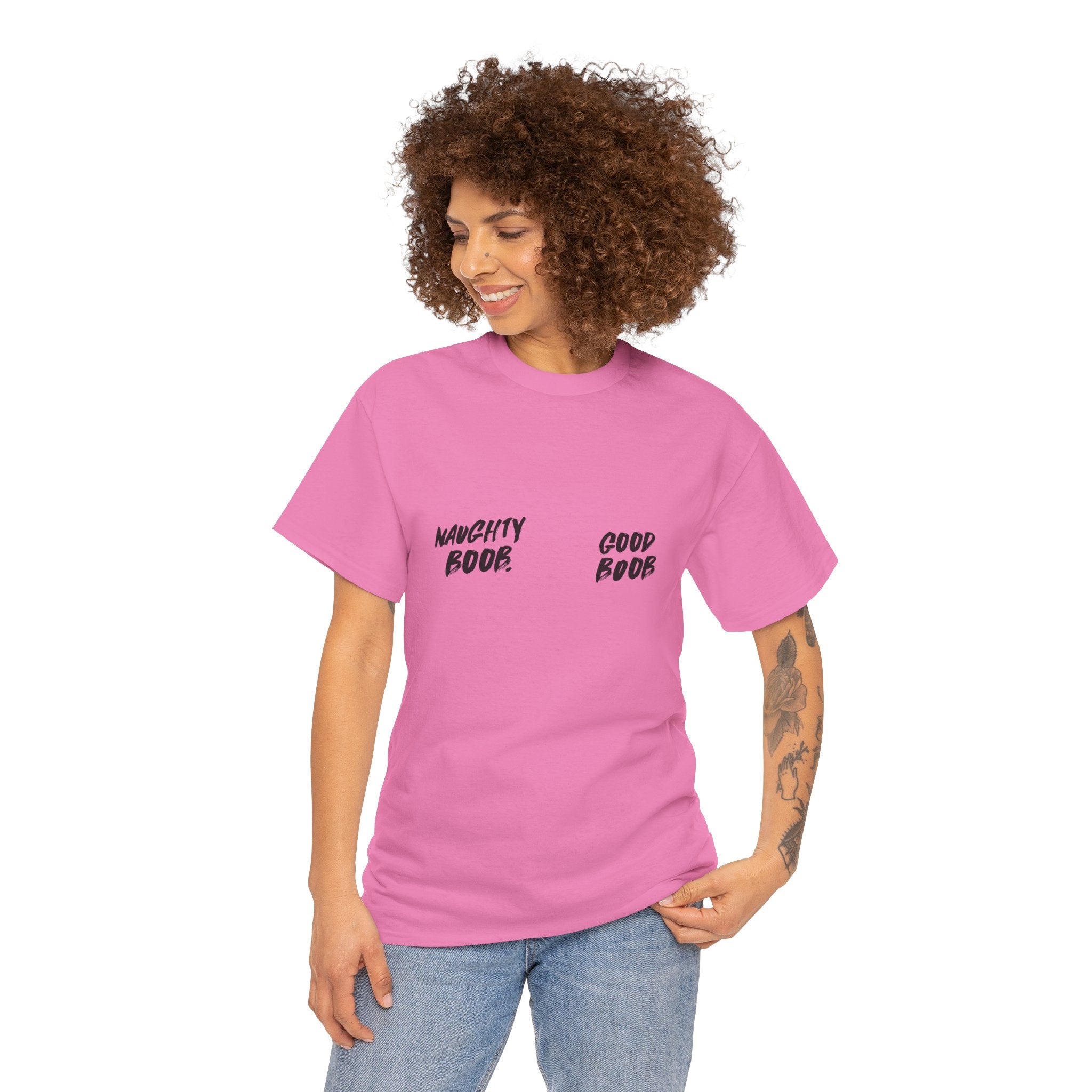 Good Boob / Naughty Boob grafitti mastectomy tee