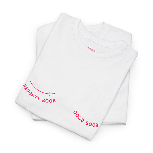 Naughty Boob R - Good Boob L cotton tee