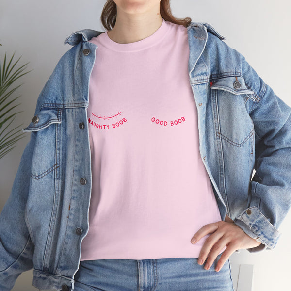 Naughty Boob R - Good Boob L cotton tee