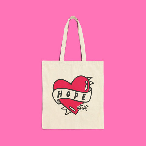 “Hope in My Heart” Cotton Canvas Tote Bag