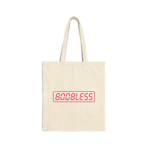 Boobless  Cotton Canvas Tote Bag