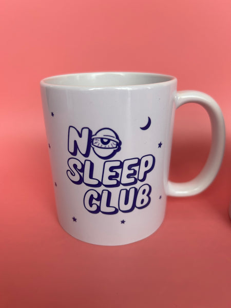 No Sleep Club mug only available in blue
