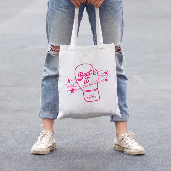 Beat it ‘F*** cancer’ tote bag