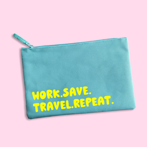 Work. Save. Travel. Repeat. Travel Passport Wallet