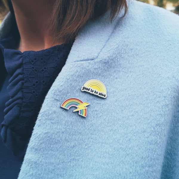 Wear this Rainbow enamel pin