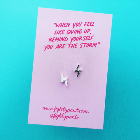 "You Are The Storm" Lightning Bolt earrings